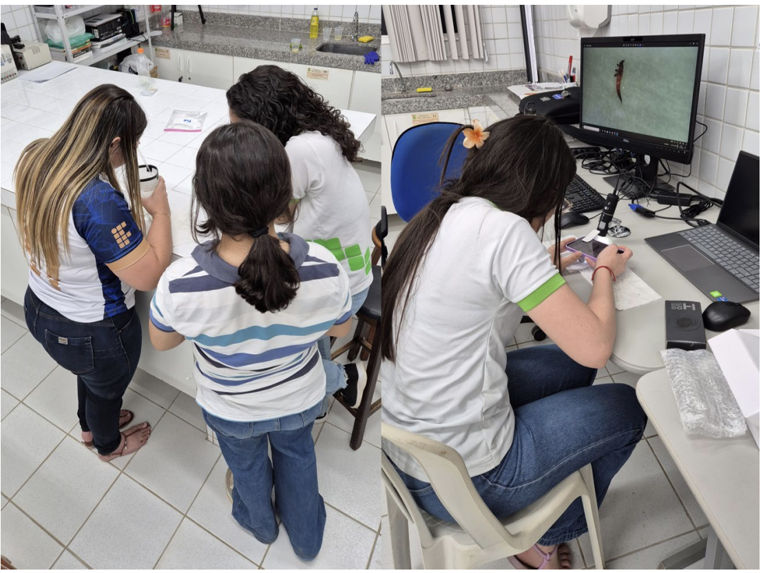 Student scientists working in a lab