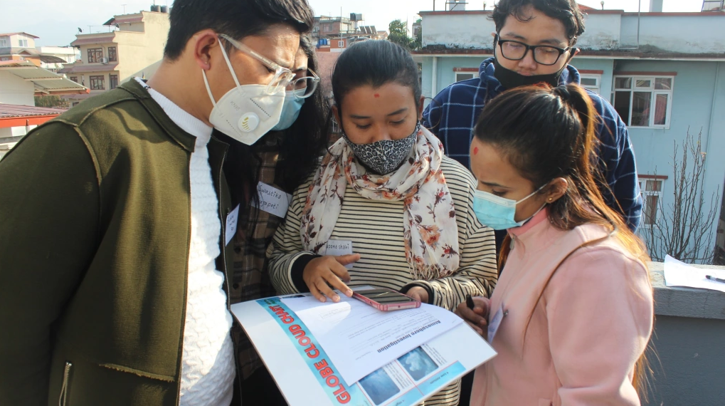   Nepali students doing research outside