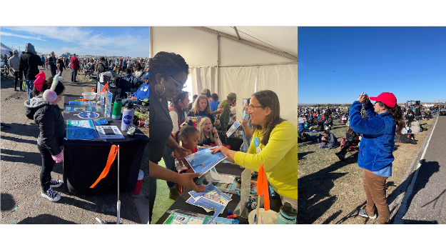   People participating in three different outdoor eclipse events