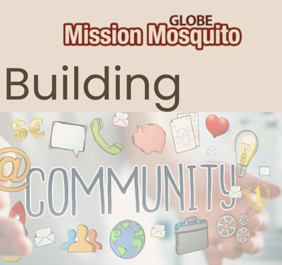   Webinar shareable showing the title of the event "Building Community"