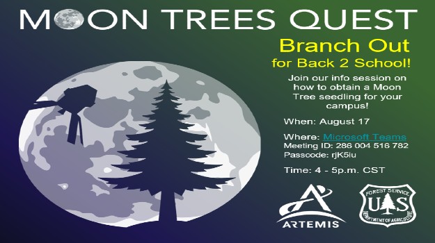   Graphic with information for the NASA Moon Tree Info Session