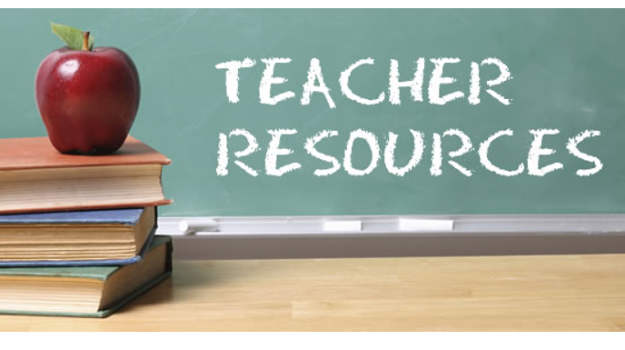   Writing on a chalkboard that says "Teacher Resources"