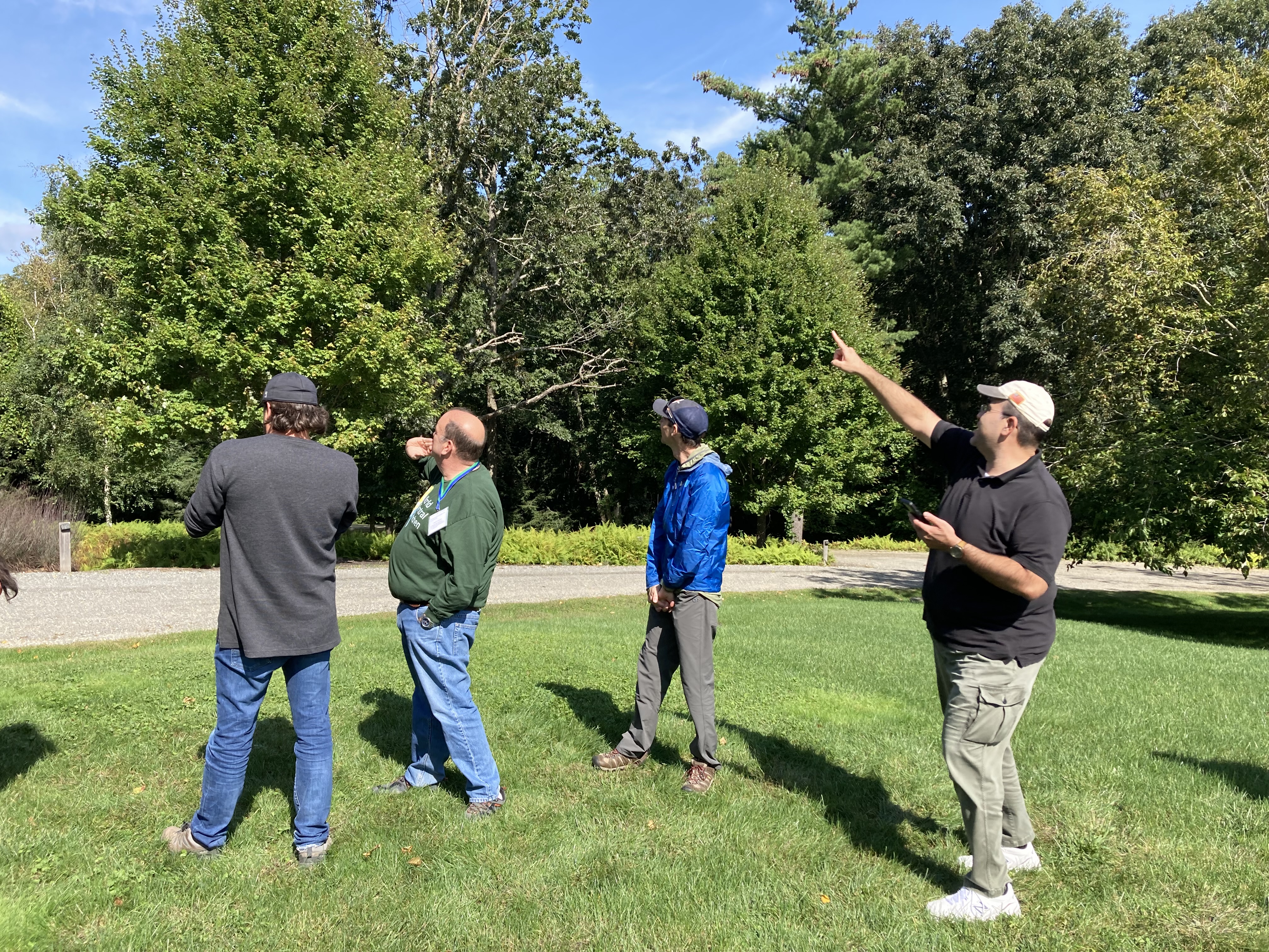   John Olgin points to the sky in a GLOBE Cloud training