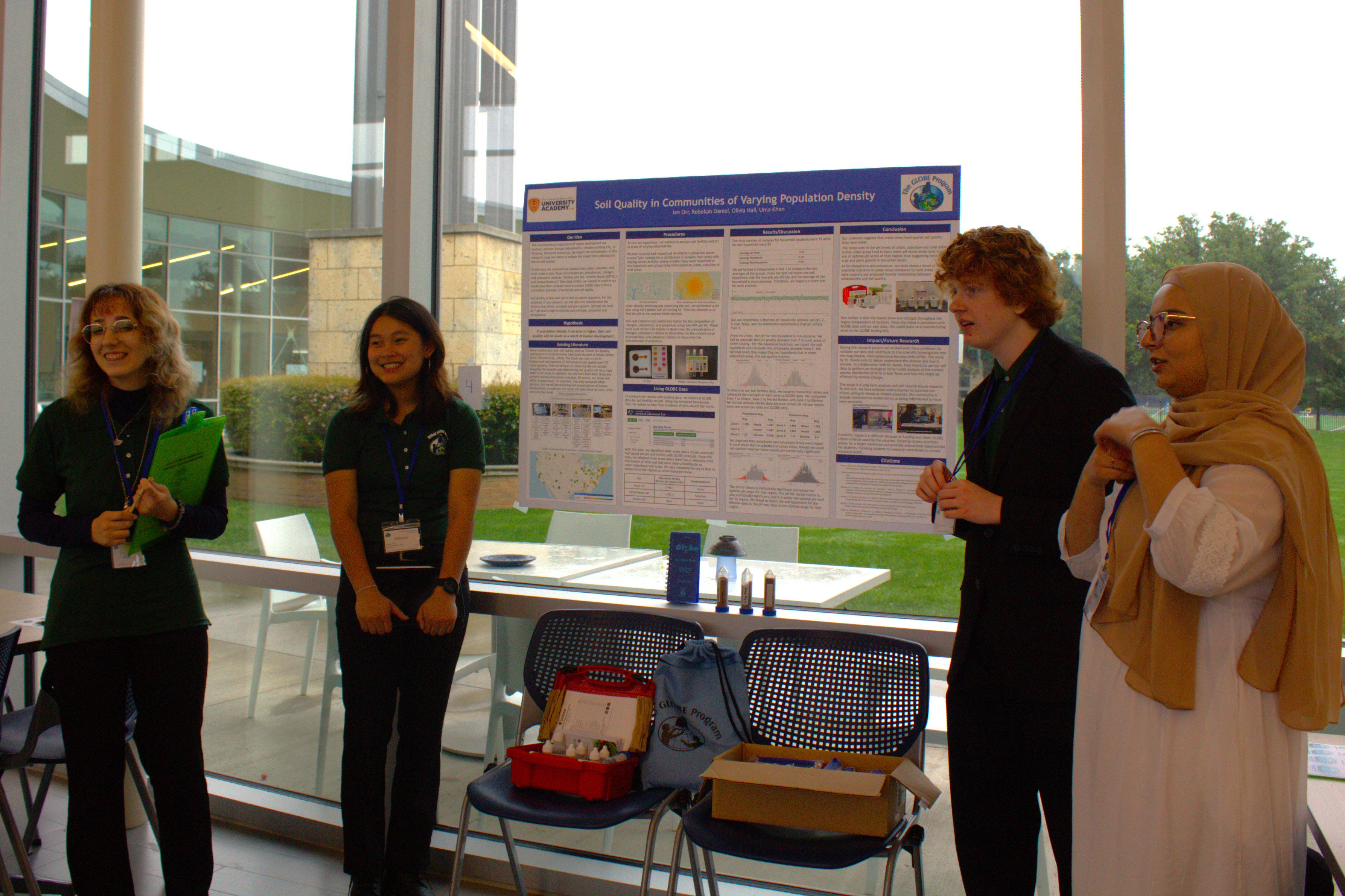 University Academy at Tyler students present their soil research at the 2024 U.S. GLOBE Southwest Regional Student Research Symposium