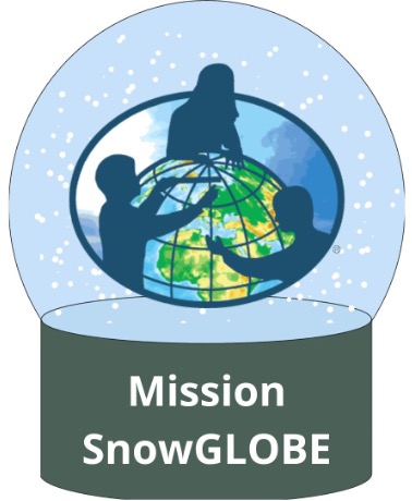 Mission SnowGLOBE graphic; GLOBE logo in a snow globe