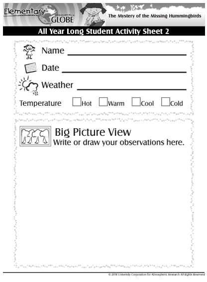 Student activity sheet 2 for the Elementary GLOBE activity "All Year Long"