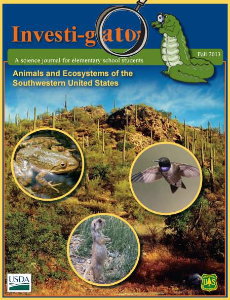 cover for the Investi-gator issue "Animals and Ecosystems of the Southwestern United States"