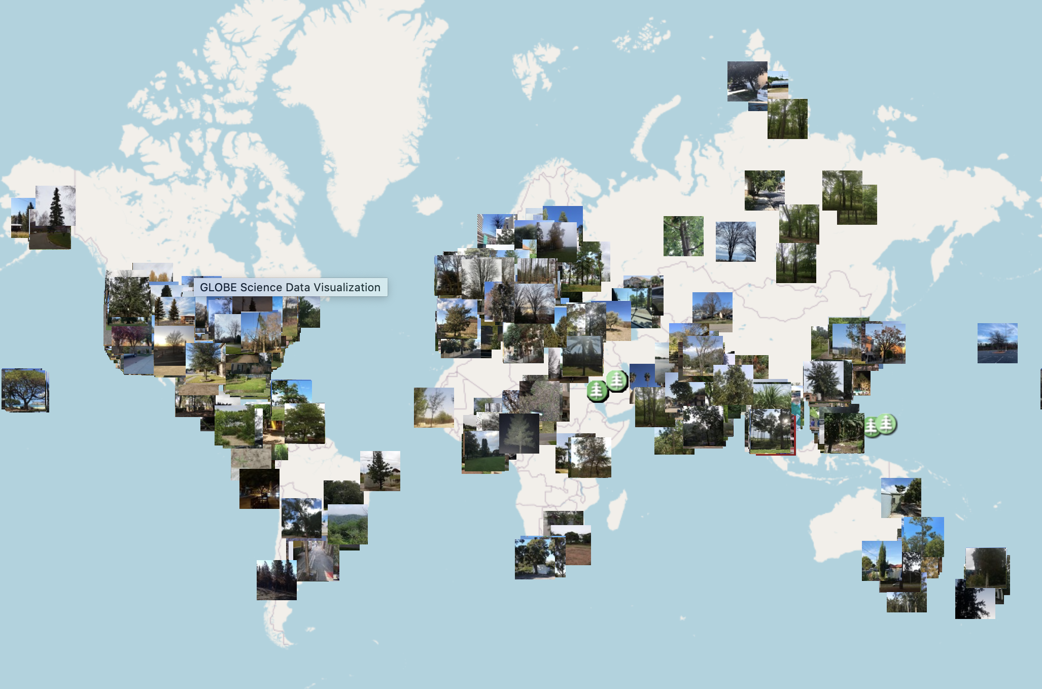 Locations of NASA GO Citizen Science Tree Height Observations