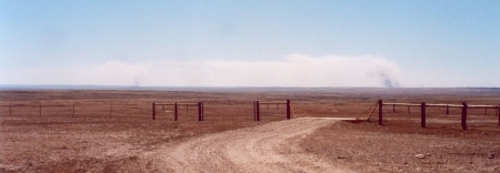 Forest fires to the southeast about noon on 16 July 2006, off Dry Fork Road, north of the Charles M. Russell Wildlife Refuge