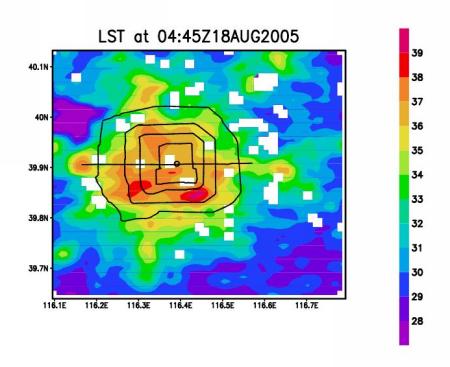 MODIS land surface temperature for Beijing and surrounding area