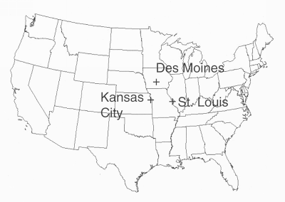 Locations of cities in Figure 1