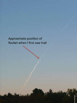 Rocket launch as viewed from Hampton, VA. Photo courtesy Allen Kilgore, NASA Langley Research Center