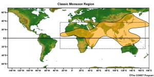 Map of the monsoon region