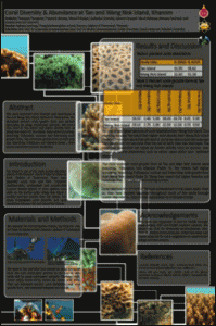 Example of coral project student poster presented at a GLOBE Learning Expedition