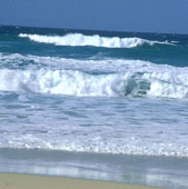 Beach with waves.