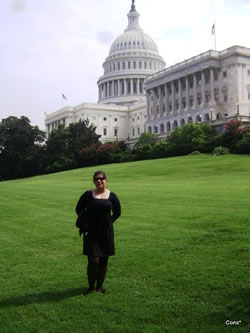 woman in front of capitol building