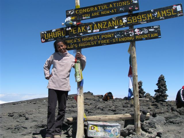 14 Year Old Ntombikayise Lebaka is the youngest GLOBE learner to summit Kilimanjaro