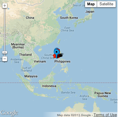 Map showing location of Cavite National Science High School in the Philippines