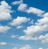 Picture of clouds in a blue sky.