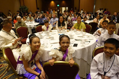 A group of GLOBE participants (teachers and students) in traditional dress.