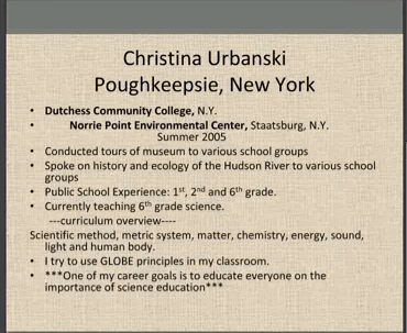 Screencapture from Career Speaker Christina Urbanksi