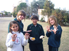 students outside