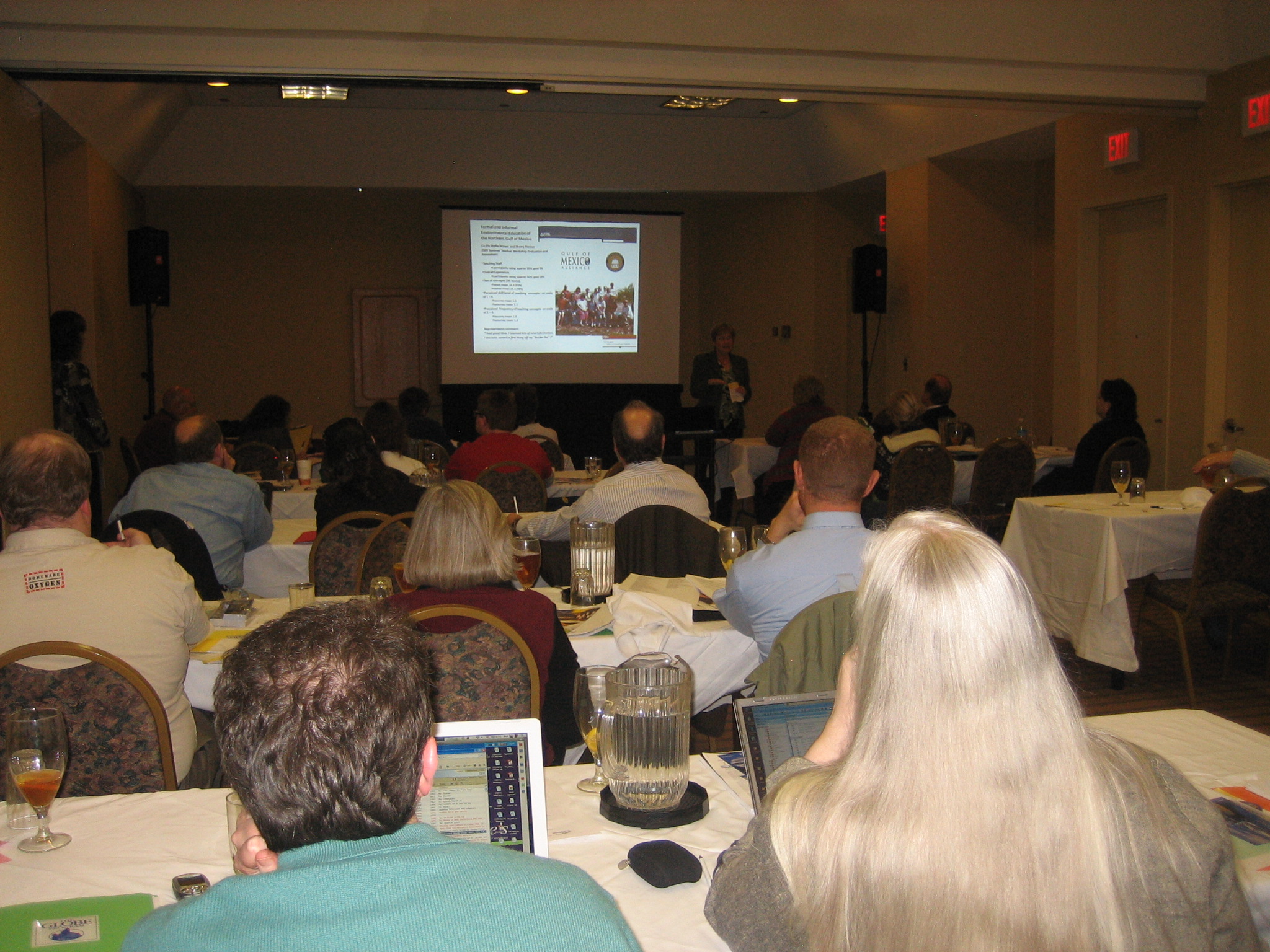 people listening to a talk 