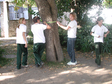 students outside