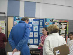 examining posters