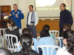astronaut presenting