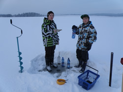 Doing science in snow. 