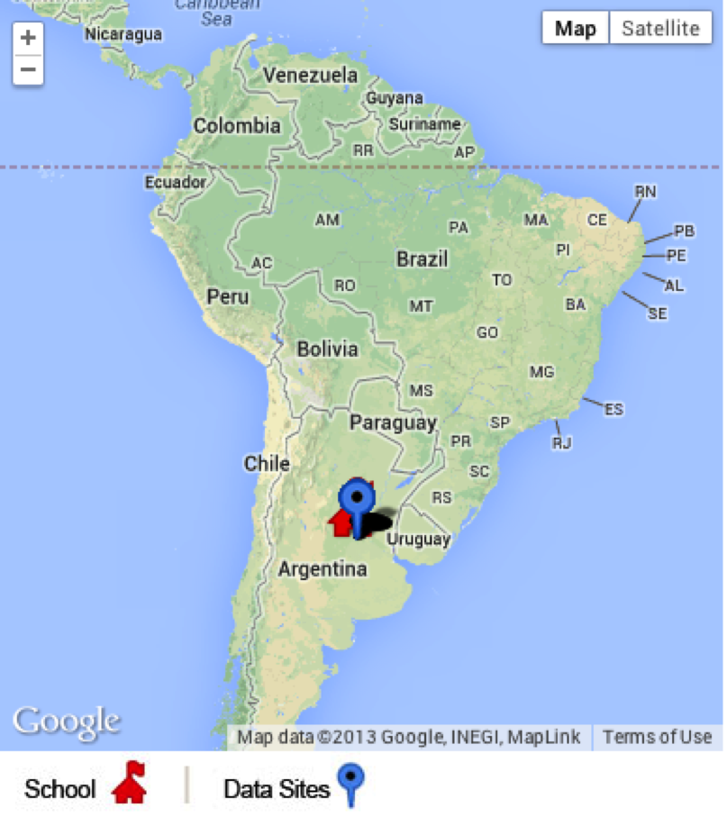 Map Showing location of school in argentina