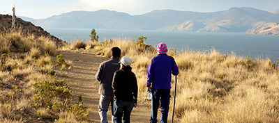 On the shores of Lake Titicaca