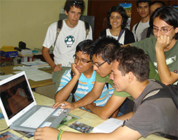 Students viewing a webinar