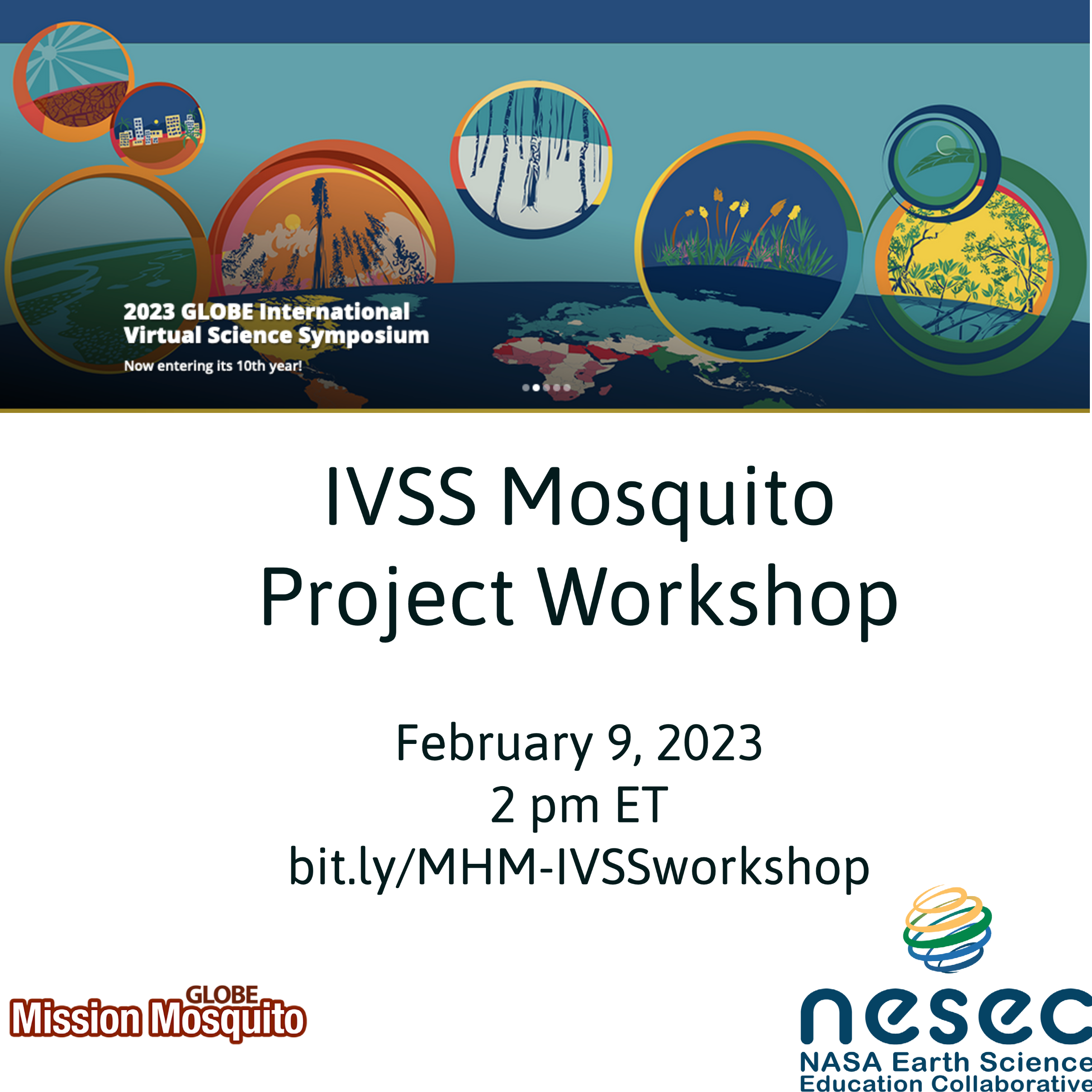 GLOBE Mission Mosquito 07 February webinar shareable, showing the time and date of the event