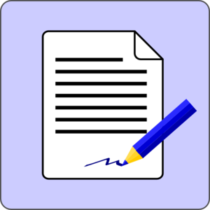 A cartoon image of a media release form.