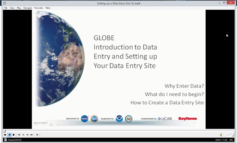 Globe Data site in browser