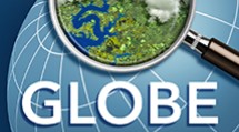 The GLOBE Observer logo showing a magnifying glass over the globe.