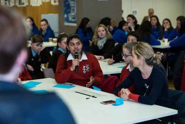 Photo of students participating in GLOBE Air Quality Campaign event in Ireland