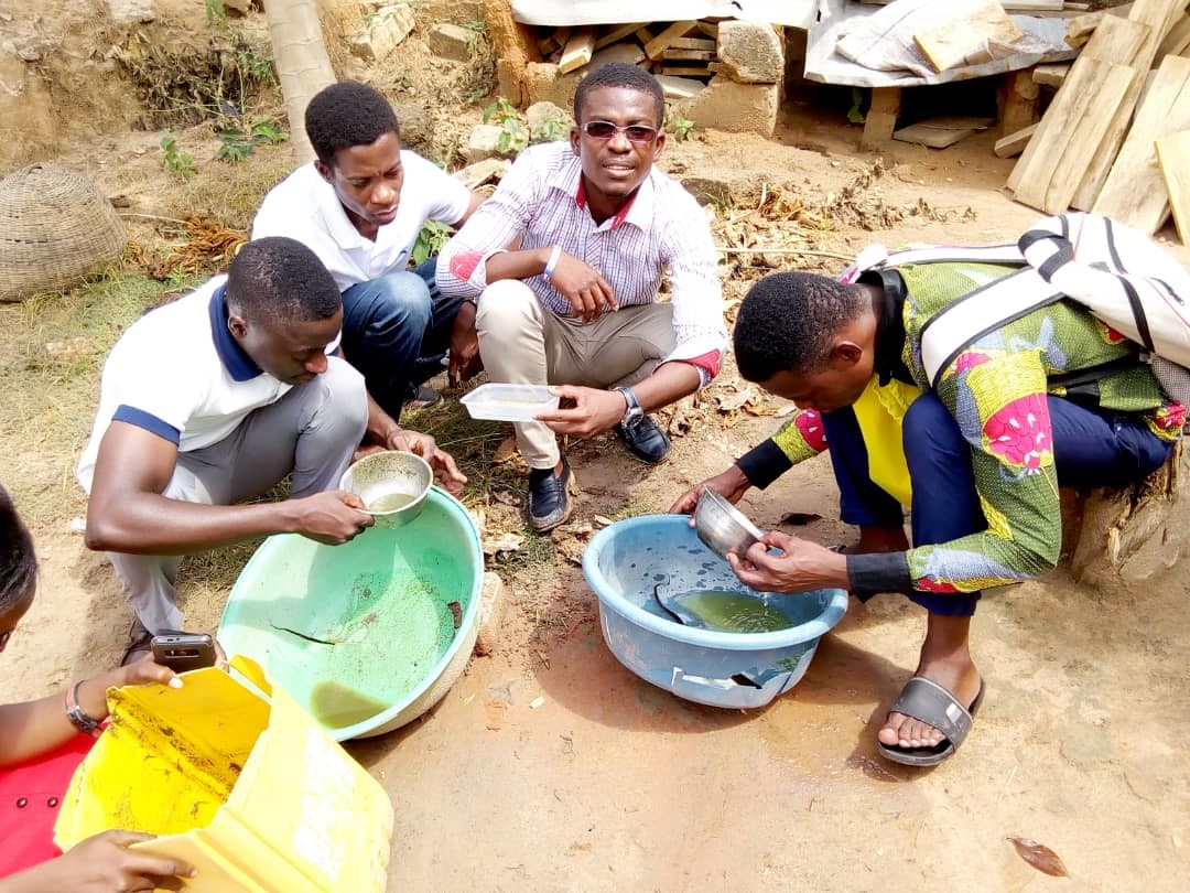Photo of participants collecting mosquito larvae for the GLOBE Observer Mosquito Habitat Mapper App