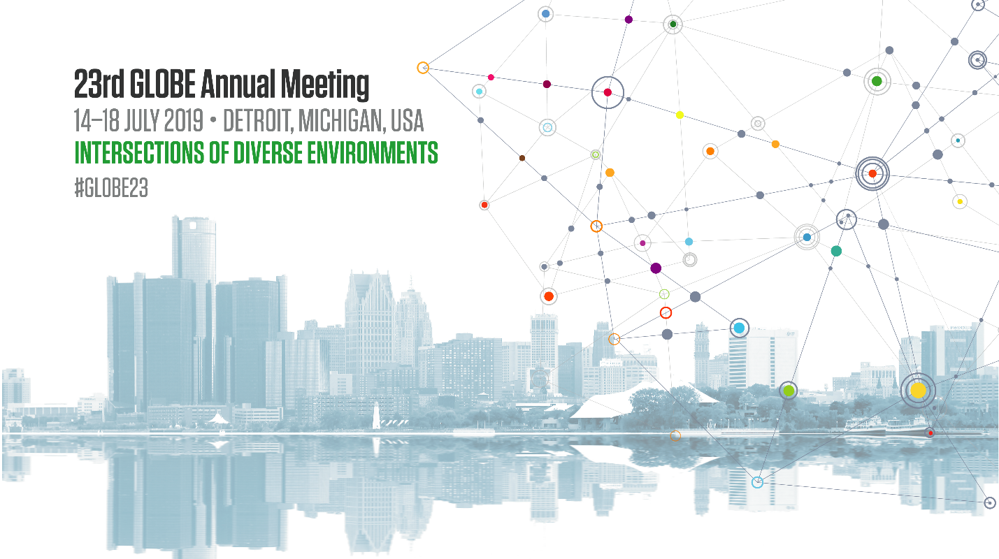 Banner for 2019 GLOBE Annual Meeting in Detroit, Michigan, USA