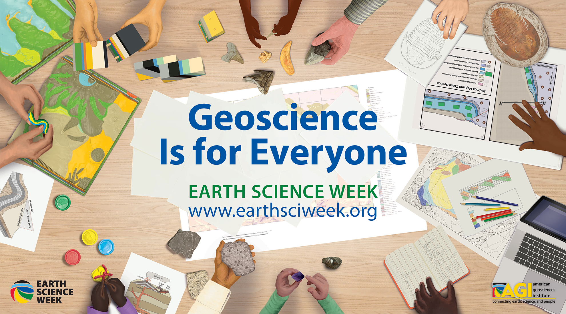 Earth Science Week Graphic that reads "Geoscience is for Everyone"