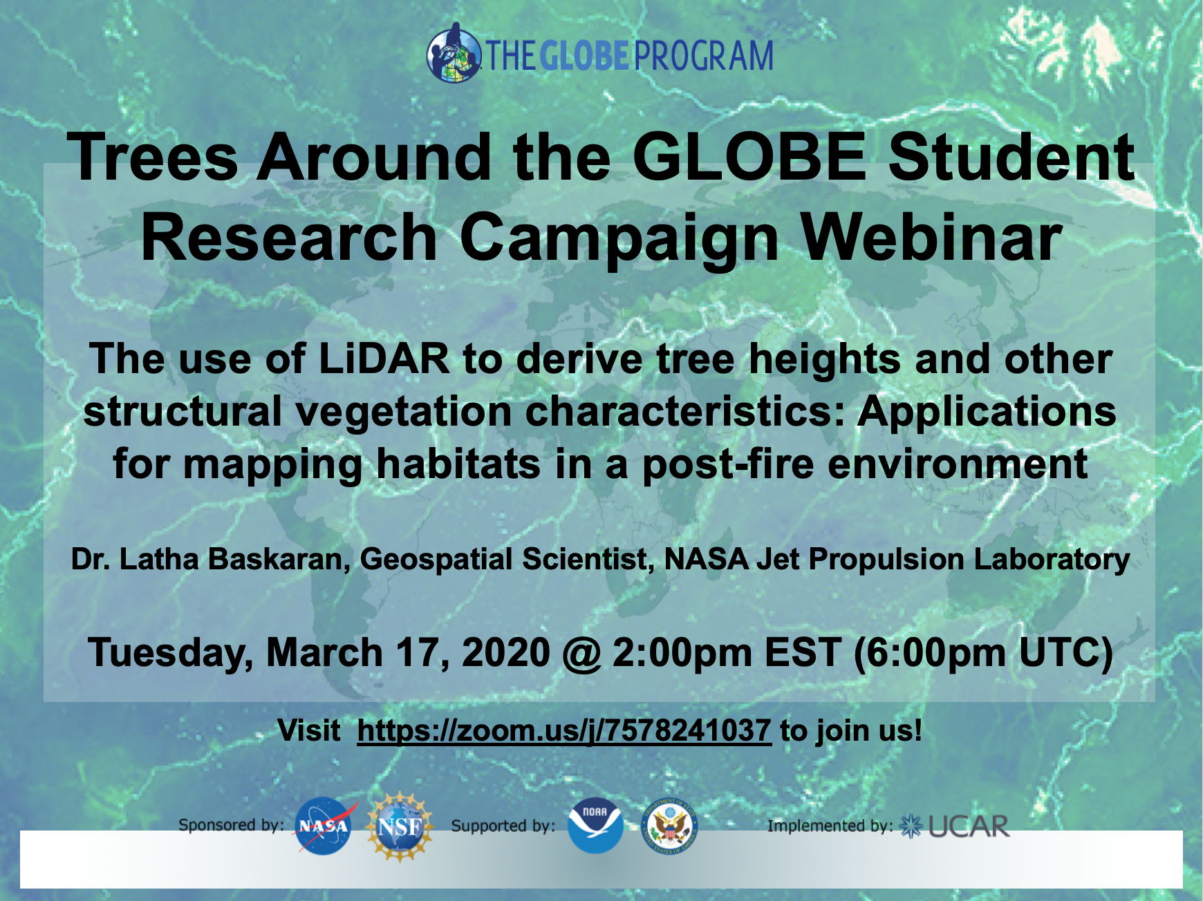 Trees Around the GLOBE 17 March webinar shareable