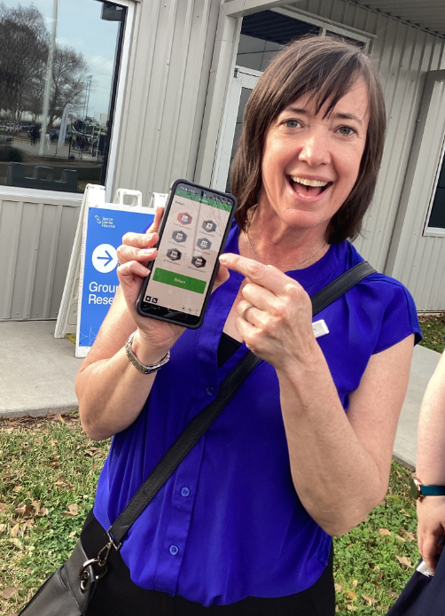[[NASA Astronaut Megan McArthur shows off her achievements and badges earned while using the GLOBE Observer app.]]
