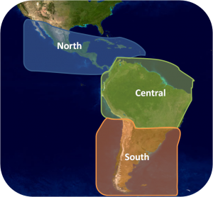 Sectors used in climate analysis for Latin America - Caribbean Region